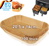 Backpapier FüR HeißLuftfritteuse, 100 StüCk 20,5X14 Cm Rechteckig Airfryer Backp