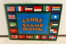 VINTAGE! Globe Stamp Book Album US International With Stamps