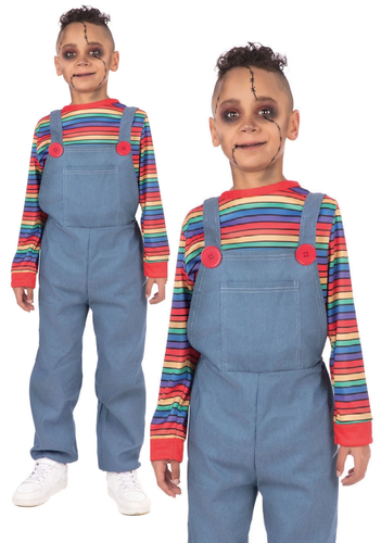 Denim Demon Child Boys Girls Childs Play Halloween Doll Fancy Dress Costume