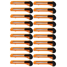 20x Bulk Utility Knife Box Cutters Snap Off Blade Neon Orange