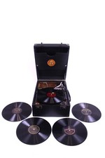 Schönes ODEON Koffergrammophon Holzkoffer Lederoptik funktionstüchtig Antik