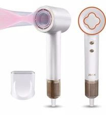 JBOX Hair Dryer 1500W Professional Ionic Blow Dryer with Magnetic Nozzle White 