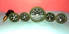 Willys MB Jeep Ford GPW Gauges Kit - Speedometer+Temp+Oil+Fuel+ Ampere (OLIVE)