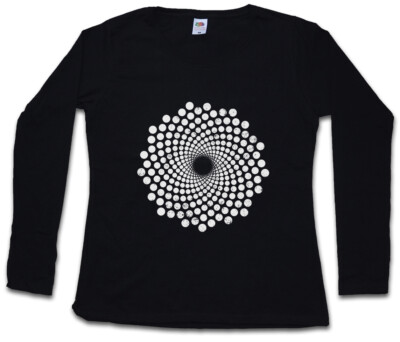 SPIRAL DOTS DAMEN LANGARM T-SHIRT Hypno Labyrinth Mystic Hypnotic Circle