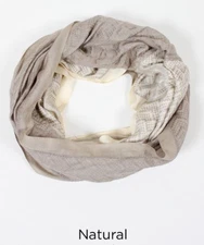 Fashion Two-tone yarn dye chevron Infinity loop Scarf 2-Circle Wrap Soft Natural