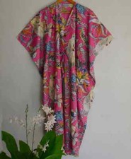 Indian Monkey Printed Kaftan Cotton Hippie Maxi Women Nightwear Caftan Dress