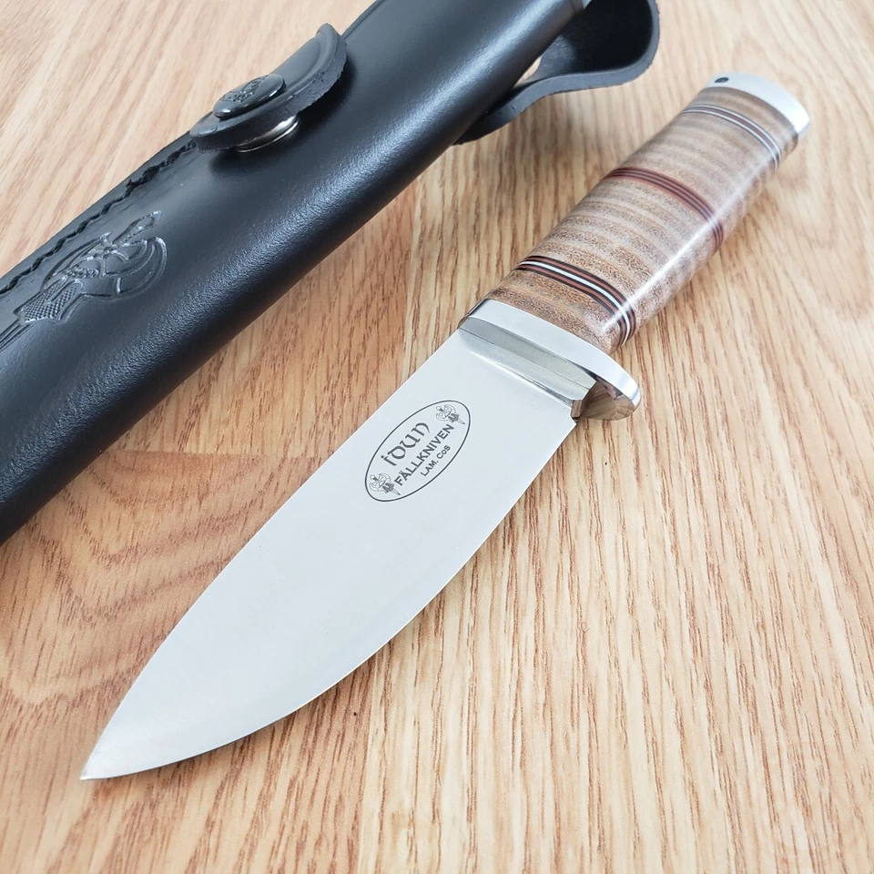Cuchillo fijo Fallkniven Nl5L Idun 4" hoja de acero cobalto laminado mango de cuero Foto 2 de 4