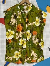 Vintage 50s Hawaiian Shirt Floral Pockets Sleeveless Pili-Kai Cotton Rayon 60s