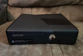 Official Microsoft Xbox 360 S Black Slim Console & Wires! ~ Works Great! ~ LQQK