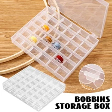 36 Spools Empty Bobbins Storage Box Sewing Tools Durable Transparent Bobbin Case