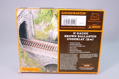 CA171 Noch Gaugemaster Model Train N GM211 Ballast Brown ballasted underlay