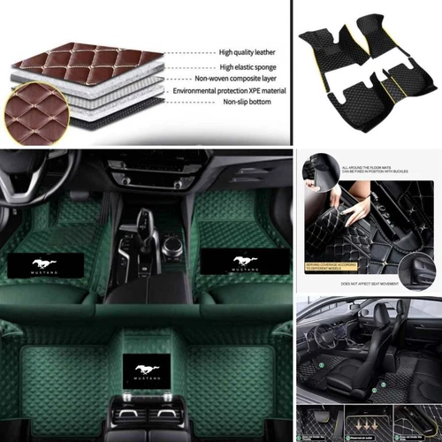 For Ford Mustang Coupe/Convertible Car Floor Mats & Trunk Mat Waterproof Carpets - Picture 23 of 52