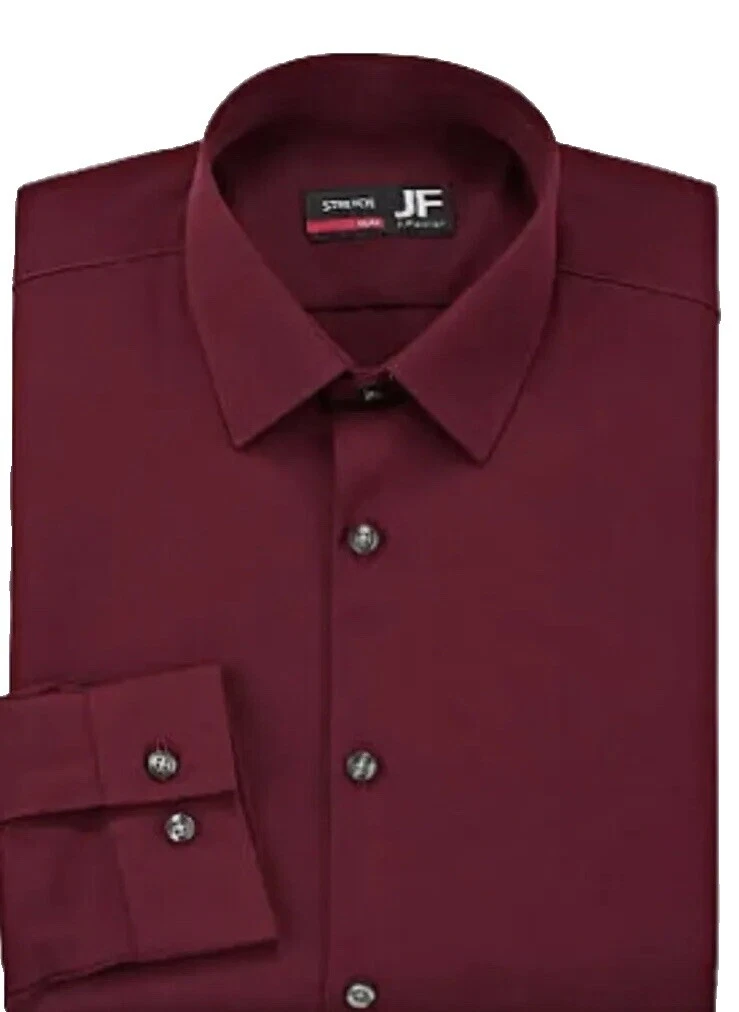 J. Ferrar Polyester Casual Button-Down Shirts for Men