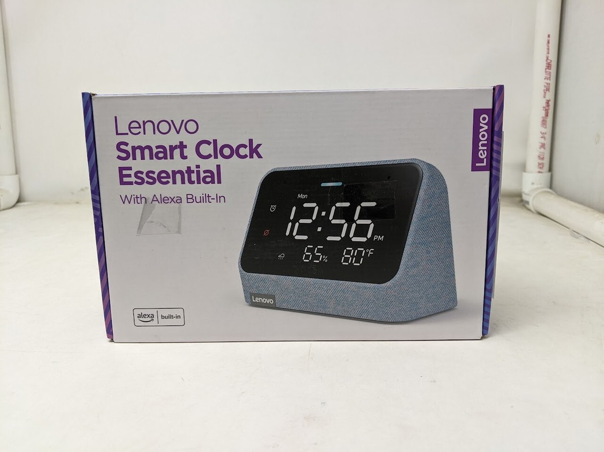 Lenovo Smart Clock Essential with Alexa Built-in Digital LED with  Auto-Adjust