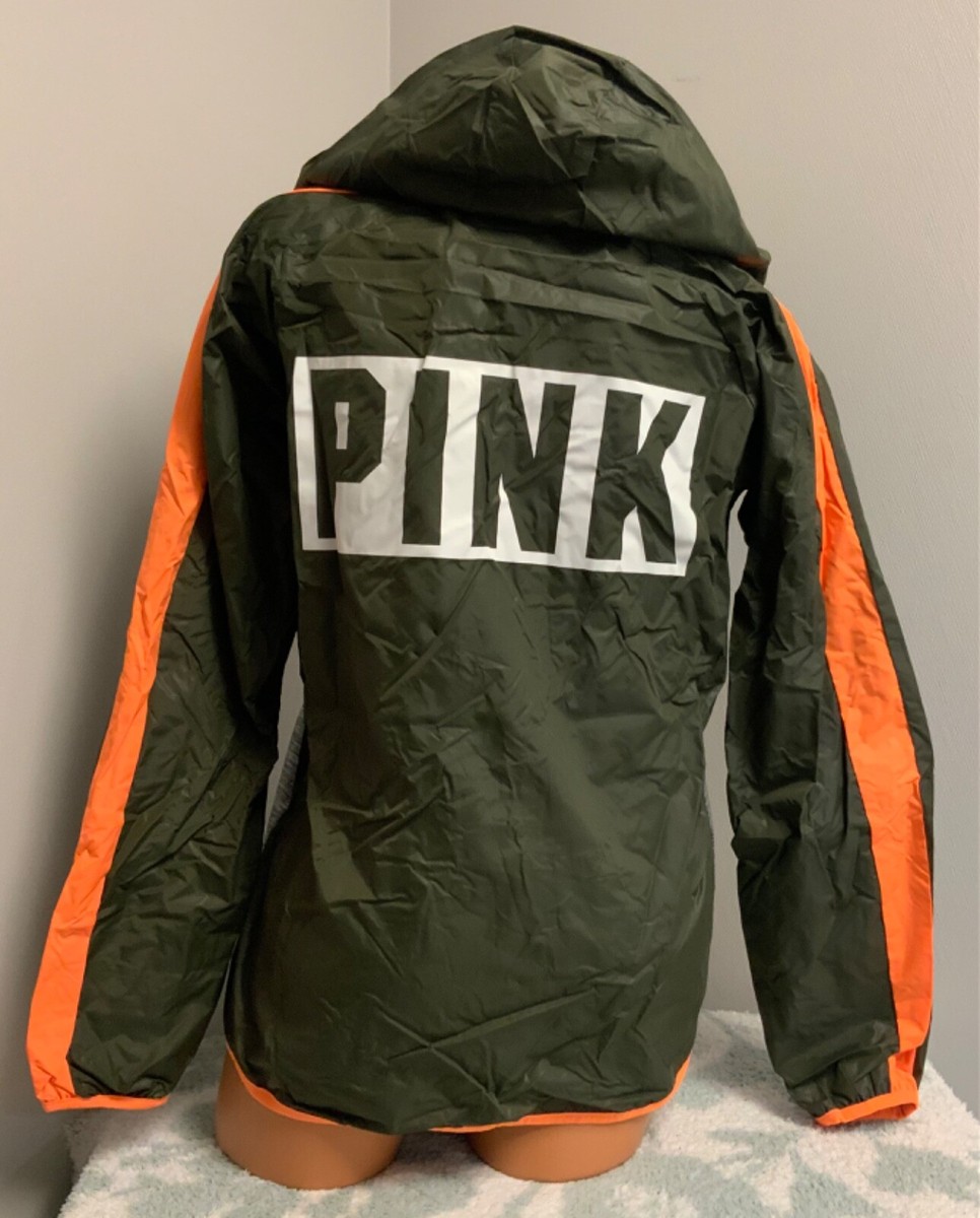 ココナッツ Victorias Secret PINK Olive Green Lined Anorak Jacket sz XS/S or M