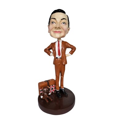Handmade Mr. Bean Bobblehead with Teddy- 19 cms