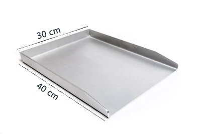 MARKENLOS BBQ-RuSchi universal Grillplatte aus Edelstahl BBQ Grillaufsatz Plancha 40x30cm