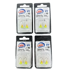 Eagle Claw Ice Fishing Jigs Lazer Sharp Tungsten Glow Arctic Firetiger Lot of 4