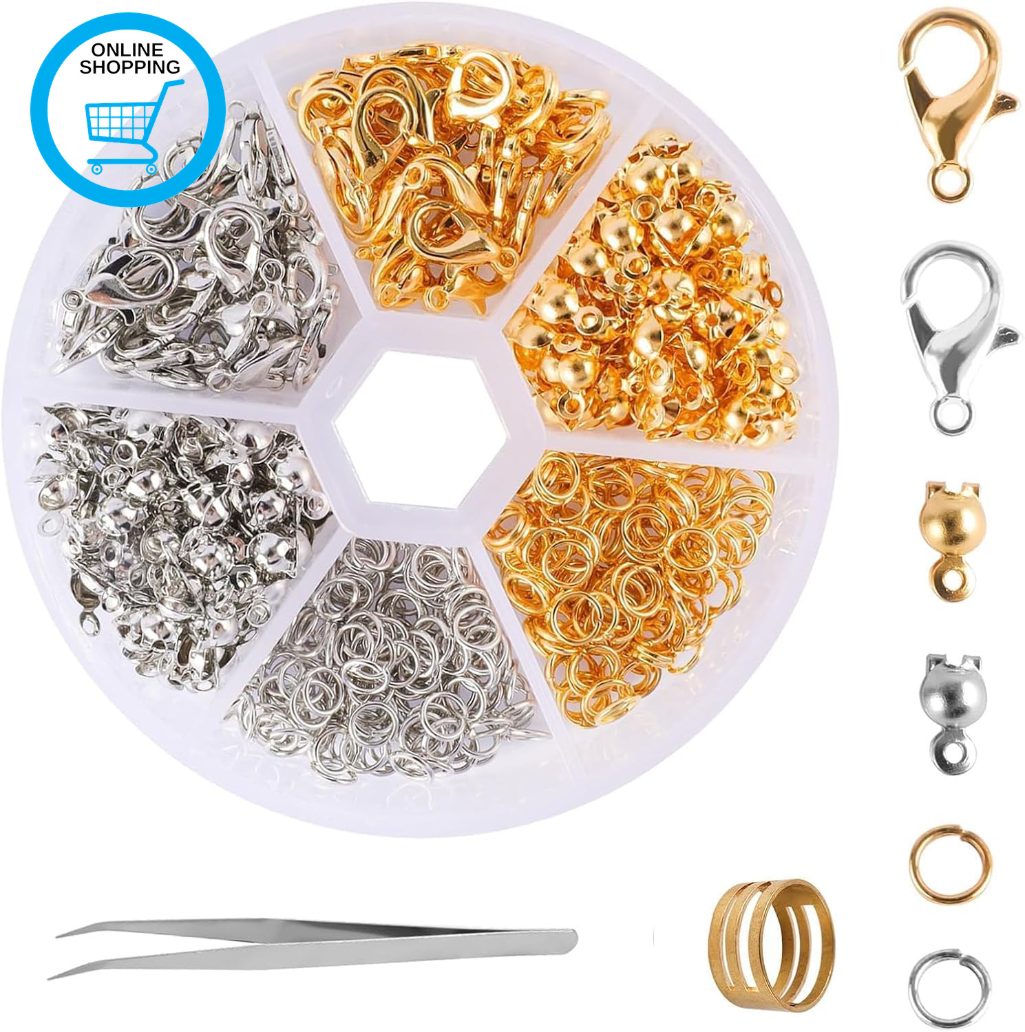 462Pcs Lobster Clasps for Jewelry Making Kit, with Open Jump Rings Connectors,Br