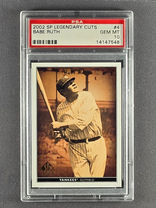 2002 SP Legendary Cuts #4 Babe Ruth PSA 10 Gem Mint New York Yankees