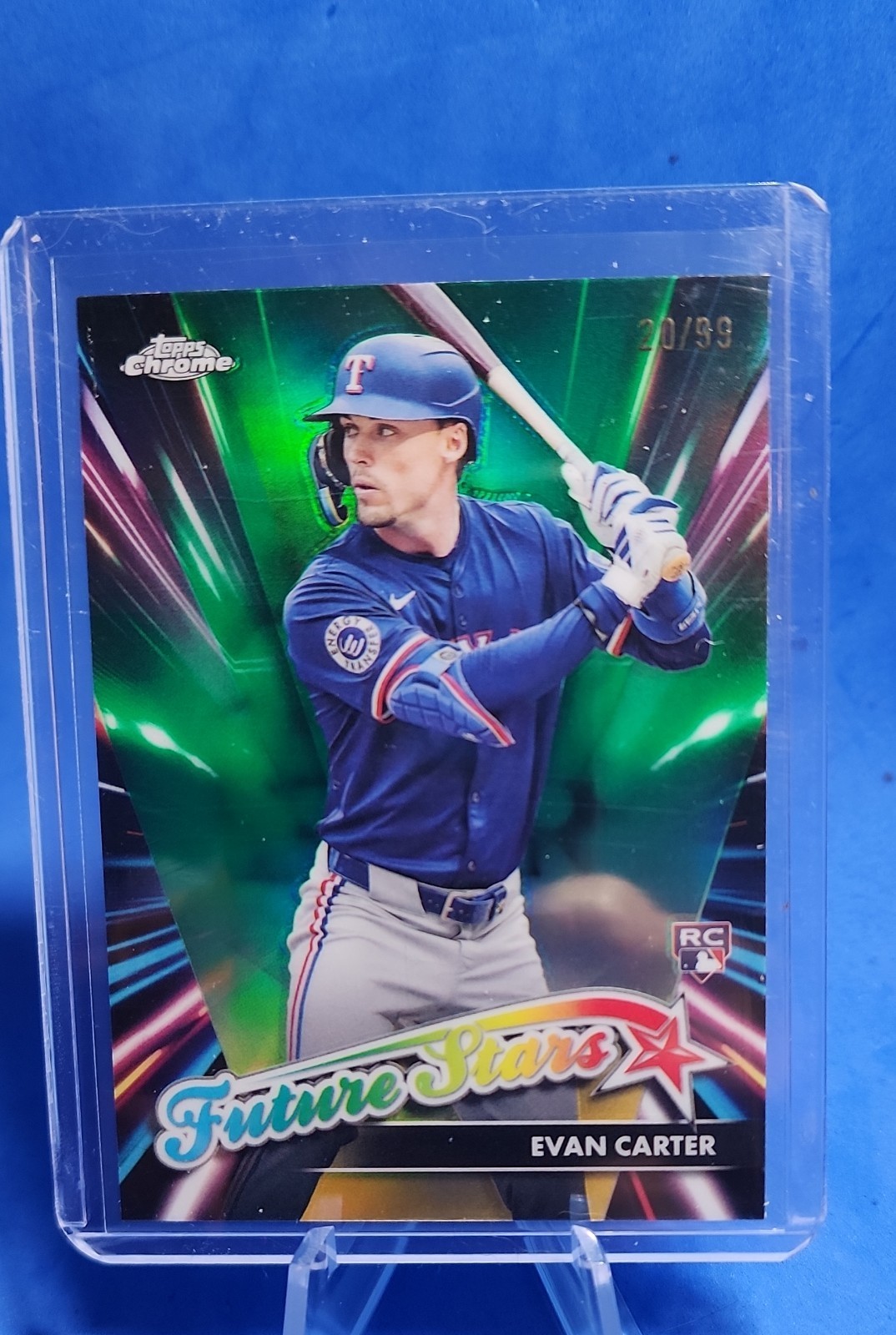 2024 Topps Chrome Update  Future Stars Evan Carter #FSU13 Green Refractor 20/99 