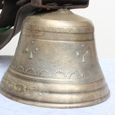 Antique Cow Bell 1880s w Leather Strap Collar from Farm in Bavaria Heavy 6lbs