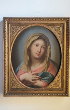 Antico Dipinto Madonna Olio Su