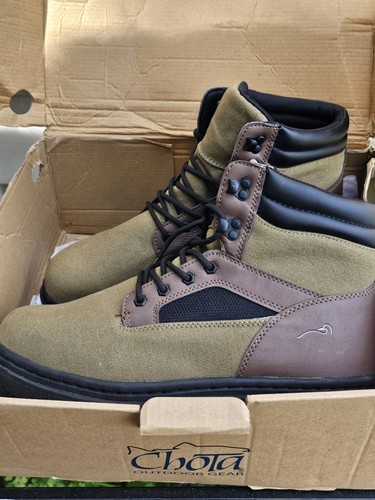 Chota Tremont Felt Soled Wading Boot Green /Brown Size 12 WW550 FREE SHIP! - Picture 2 of 9