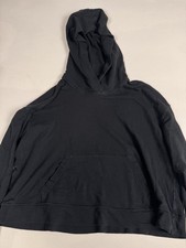 James Perse French Terry Cropped Hoodie Black Women s 3