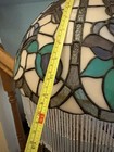 1 Fringed Tiffany Style Stained Glass Lamp Shade Hanging Floral Vintage 17” — photo 6