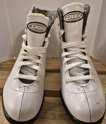 DBX White Figure Ice Skates Girls Size 4