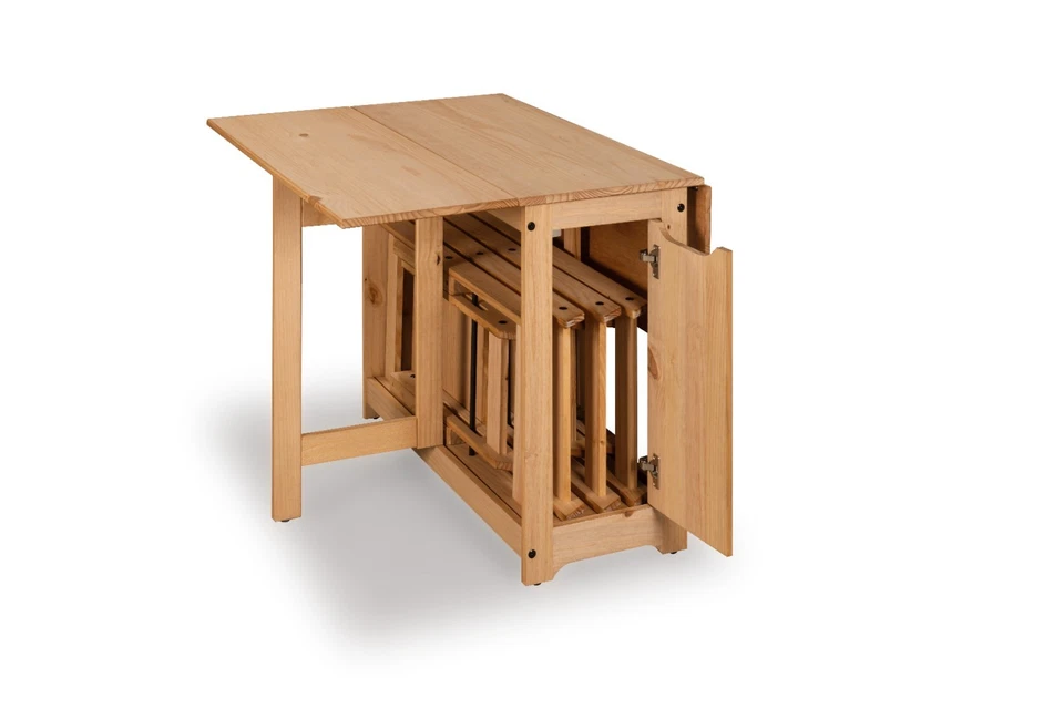 Corona Butterfly Drop Leaf Dining Table and 4 Chairs Wax Santos - Image 4 of 4