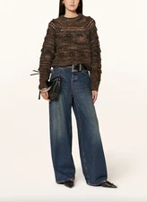 NEW Isabel Marant Etoile Rivka Brown Open Knit Pullover Sweater Sz 44 NWT $630