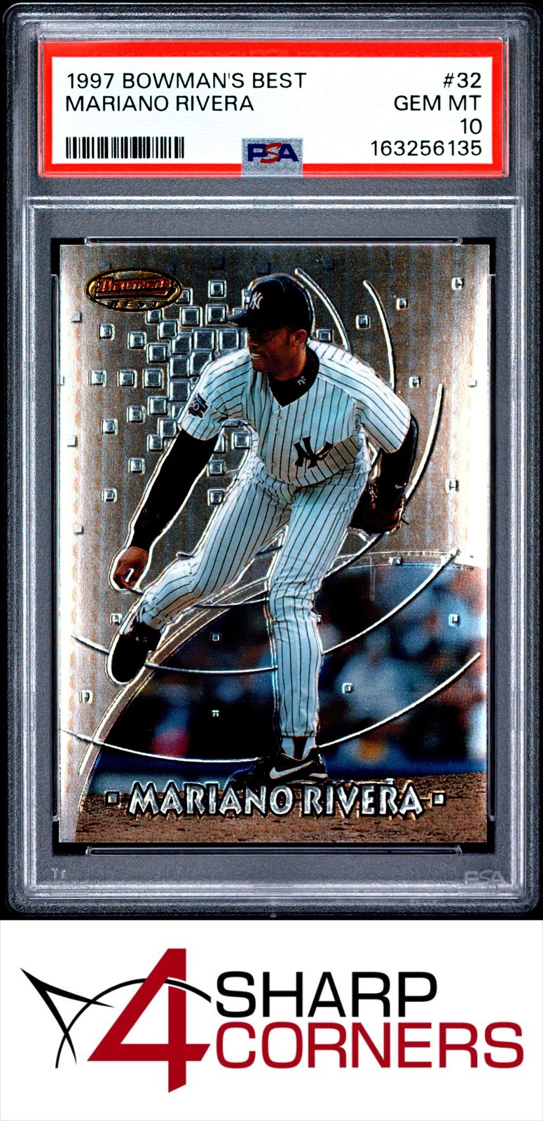 1997 BOWMAN'S BEST #32 MARIANO RIVERA YANKEES HOF PSA 10