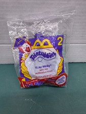 Teletubbies Purple TINKY WINKY Keychain Plush Clip 2000 McDonalds Happy Meal Toy