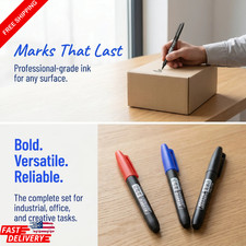 6Pcs Permanent Marker Set, Dual Tip Fine  Broad 1.5mm, Waterproof Ink Pens