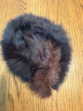 Vintage Dark Brown Real Mink Fur Earmuffs, Satin Wrapped Band Mid Century 1950s