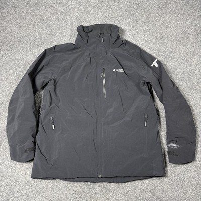 Columbia Jacket Mens Large Black Titanium Omni-Tech Omni-Heat Ski Parka Warm