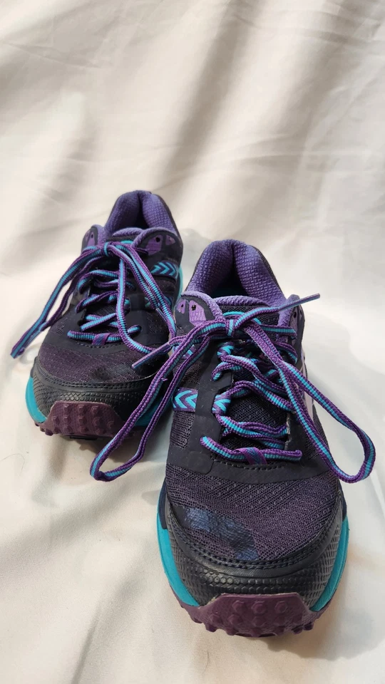 Brooks Cascadia 12 Trail Running Shoes Women's Size 7.5 Purple Teal Hiking - Image 2 of 4