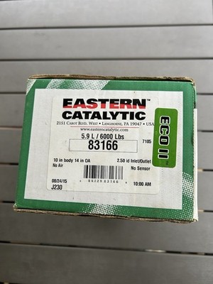 Eastern Catalytic 83166 Converter 2.50'' Inlet/Outlet 10'' Body Universal New