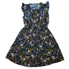 Y2K Old Navy Size M Midi Dress Floral Cottage Core Blue Coastal Vacation Beachy