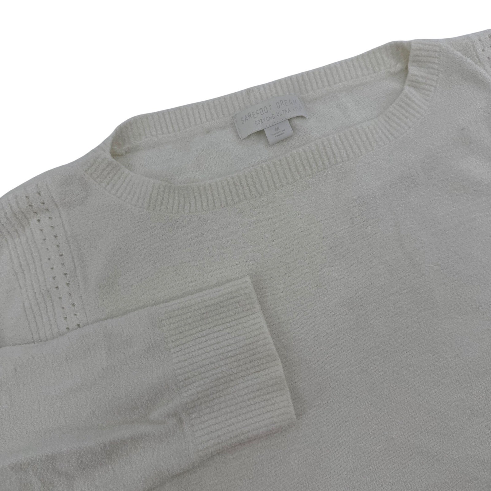 Barefoot Dreams CozyChic Ultra Lite Sweater Womens Size Medium White