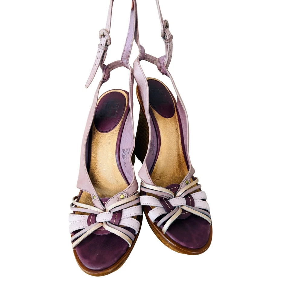 The FRYE Company Sandalias al Tobillo Tejidas en Jade Tacones Zapatos TALLA 8M Foto 2 de 4