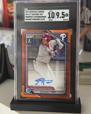 2024 Bowman Chrome 1st Auto Orange Shimmer /25 Eduardo Tait SGC 10/9.5 POP 1