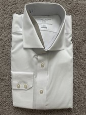 Charles Tyrwhitt Shirt 16.5/33 White Stretch Greenwich Slim Fit Button Up NWT