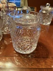 Vtg Waterford Crystal Glandore Laurel Trim Biscuit Barrel Jar & Lid Signed