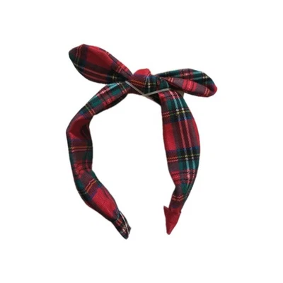 Wonder Nation Hair Headband Red Tartan
