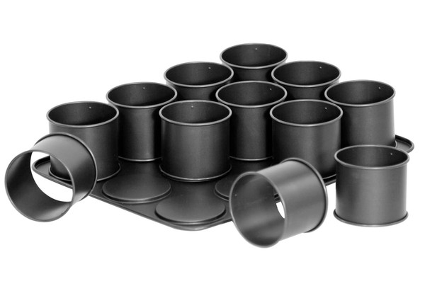 Zenker Mini-TöRtchen Backblech 12Er Ø8,5Cm Antihaft Schwarz Modell 7402-image