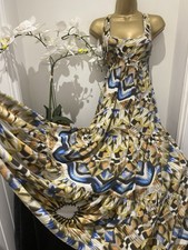 Warehouse Pure Silk Chiffon Maxi Dress Size 10