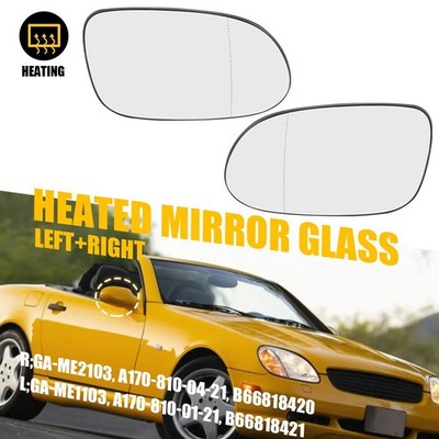 Pair Heated Mirror Glass with Backing For Mercedes SLK320 CLK55 SLK230 SL500